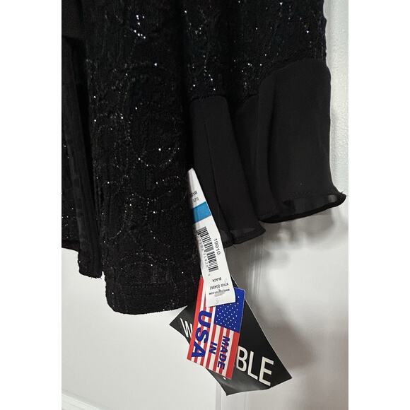 NWT- XL Black R & M Richards Mock Twin Set Women Festive Formal Or Casual Top - Picture 8 of 11